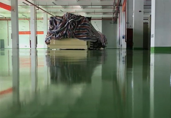浙江蘭溪中科產業(yè)園水性防靜電豆蔻綠自流平成品效果圖